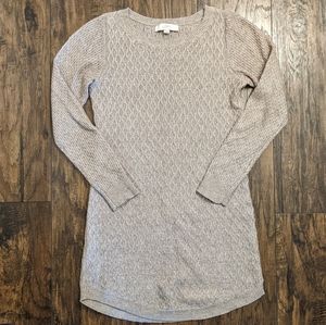 Loft Wool Blend Cable Knit Sweater Tunic Dress